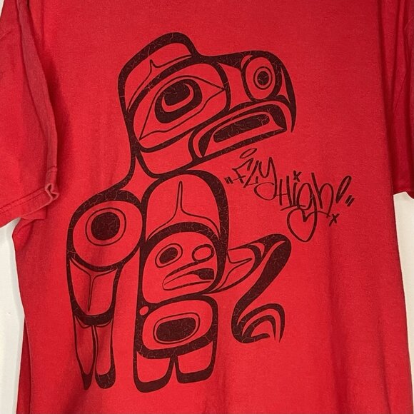 I Am Eagle Artwork T Shirt sz L Justien Sanoa Bird First Nations Native Canada - Picture 7 of 11